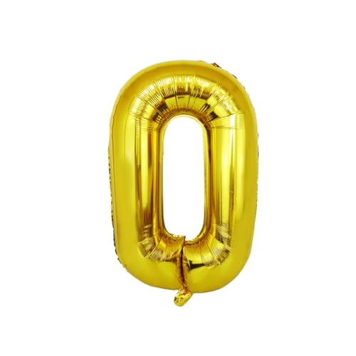 Folienballon 10 Stück 32 Zoll Gold Zahl Aluminiumfolie Ballon Festliche Dekoration - Gold 0 von FIOLIRTL