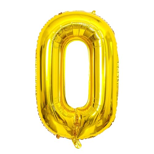 Folienballon 10 Stück 40 Zoll Großer Digitaler Aluminiumfilmballon Geburtstagsfeier Ballon Gold Silber Roségold Digitaler Aluminiumfolienballon-Gold 0 von FIOLIRTL