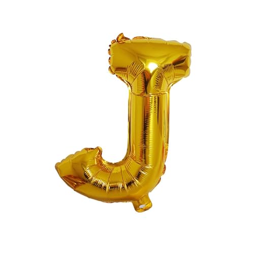 Folienballon 10 Stück Alphabet Ballon Aluminiumfolie Alphabet Ballon Anordnung 16 Zoll Hellgold Silber Aluminium Film Alphabet Ballon-Gold J von FIOLIRTL