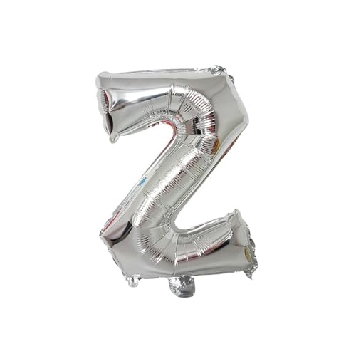 Folienballon 10 Stück Alphabet Ballon Aluminiumfolie Alphabet Ballonanordnung 16 Zoll Hellgold Silber Aluminium Film Alphabet Ballon-Silber Z von FIOLIRTL