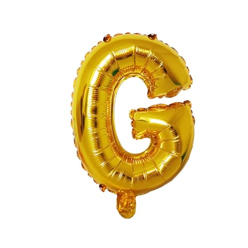 Folienballon 10 Stück Buchstabenballon Aluminiumfolie Buchstabenballon-Anordnung 16 Zoll Hellgold Silber Aluminium Film Alphabet Ballon-Gold G von FIOLIRTL