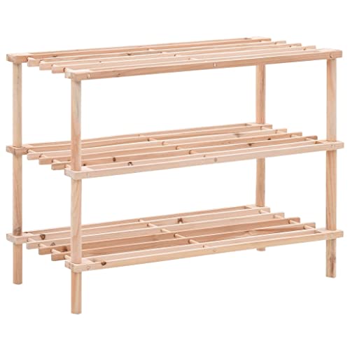 FIRBNUS Schuhregal aus massivem Tannenholz Schuhregal Eingang Schuhregal Slim Schuhregal Wohnzimmer Schuhregal Eingang offenes Schuhregal aus Holz mit 3 Ebenen von FIRBNUS