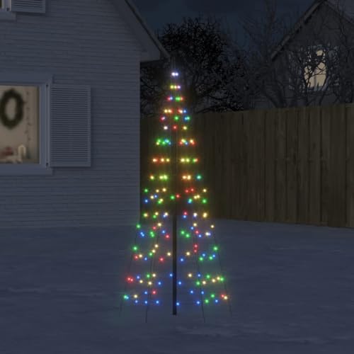 FIRBNUS Weihnachtsdekoration Beleuchtung Weihnachtsbaum auf Fahne, 200 LEDs, bunt, 180 cm, Beleuchtung für Weihnachtsbaum, Außenbeleuchtung, schaffen eine festliche Atmosphäre von FIRBNUS