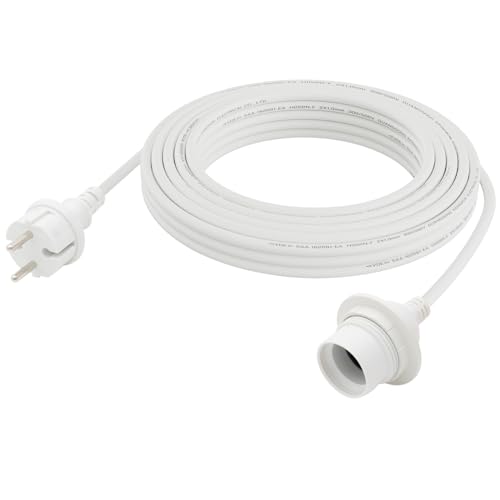 FIRMERST Wasserdichte Lampenfassung E27 mit Kabel Outdoor 10m Weiß von FIRMERST
