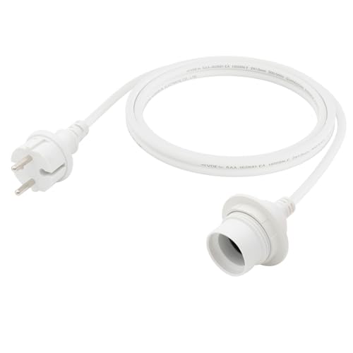FIRMERST Wasserdichte Lampenfassung E27 mit Kabel Outdoor 2,5m Weiß von FIRMERST