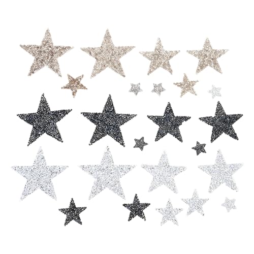 24 Pcs Strasssteine Applikationsflecken Strassstern Eisen Auf Flecken Für Schuhbeutel Jeans Reparatur Kleidung Dekoration Mode Für Kleidung von FIRSTXIU