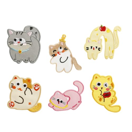6 PCs Cartoon Katzen Eisen Auf Flecken Kleidungsstücke Tierreparatur Stickerei Für Die Beuteldekoration Nähen Sie Die Applikation Stickkatzen Eisen 6 PCs Cartoon Katzen Eisen Auf Flecken Kleidungsstücke Tierreparatur Stickerei Für Die Beuteldekoration Nähen Sie Die Applikation Stickkatzen Eisen von FIRSTXIU
