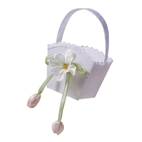Blumenakent Brautblumenkorb Elegantes Design Blütenspender Für Hochzeitszeremonie Prozessionen Leichter Mädchenkorb von FIRSTXIU