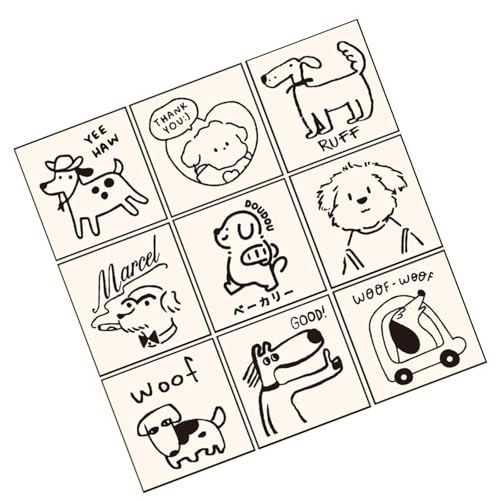 FIRSTXIU Holzstempel 9PCs Entzückender Kätzchen Welpe Für Kartendekoration Bastel Cartoon Welpe Für Scrapbooking Und Karten Scrapbooking Briefmarken von FIRSTXIU