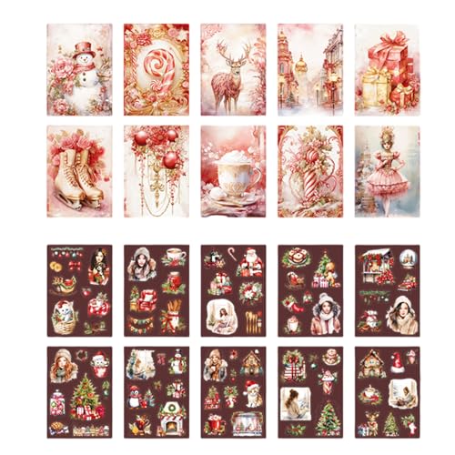 FIRSTXIU Mehrzweck Weihnachtsfeier Sticker Pack 20 Stücke Accessoire Zum Verbesserung Von Zeitschriftenplaner Und Alben Weihnachtsaufkleber FIRSTXIU Mehrzweck Weihnachtsfeier Sticker Pack 20 Stücke Accessoire Zum Verbesserung Von Zeitschriftenplaner Und Alben Weihnachtsaufkleber von FIRSTXIU