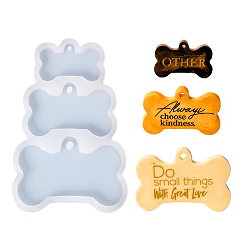 Haustierhund 3-Link Knochen Tags Kleber Schimmel Silikon Epoxidharz Ornament Form Schlüsselbund Anhänger Juwelen Für Geschenkhandwerk von FIRSTXIU