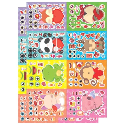 FIRSTXIU Lustige Aufkleber Cartoon Tiergesicht Ausdruck Kinder Jungen Mädchen Geschenke Cartoon Tiergesicht Features Assemble Sticker FIRSTXIU Lustige Aufkleber Cartoon Tiergesicht Ausdruck Kinder Jungen Mädchen Geschenke Cartoon Tiergesicht Features Assemble Sticker von FIRSTXIU