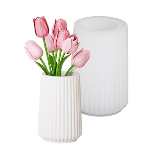 Praktische Runde Blumentöpfe Robuste Silikonformzementputzhandwerksvorräte Für Garten Und Innendekoration Runde Vase Form von FIRSTXIU