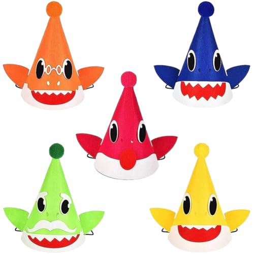 Baby Hai Partyhüte, 5PCS Baby Hai Geburtstag Partyhüte Party Kegel Hüte DIY Hüte Geburtstag Party Zubehör Geburtstag Filzhut Kinder Baby Hai Themenparty Kegelhut für Kinder Geburtstag Dekorationen Baby Hai Partyhüte, 5PCS Baby Hai Geburtstag Partyhüte Party Kegel Hüte DIY Hüte Geburtstag Party Zubehör Geburtstag Filzhut Kinder Baby Hai Themenparty Kegelhut für Kinder Geburtstag Dekorationen von FISAPBXC