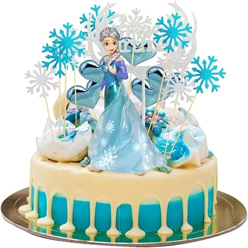 Cake Topper Set, 27 Stück Kuchen Dekoration Schloss Schneeflocken Tortendeko Blau Weiß Tortendeko Prinzessin Kuchen Topper Glitter Happy Birthday Tortenaufsatz für Geburtstag Kinder Cake Topper Set, 27 Stück Kuchen Dekoration Schloss Schneeflocken Tortendeko Blau Weiß Tortendeko Prinzessin Kuchen Topper Glitter Happy Birthday Tortenaufsatz für Geburtstag Kinder von FISAPBXC