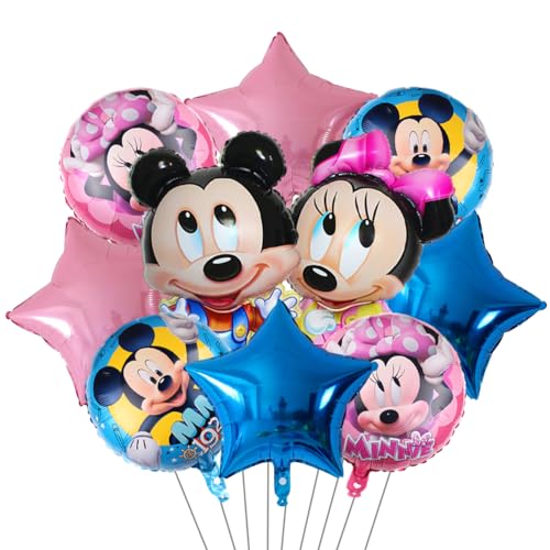 Miickey Folienballon, 10PCS Minie Luftballons Geburtstag Dekoration, Cartoon Party Dekorationen Geburtstag Folienballon Set Party Luftballons Supplies für Kindergeburtstag Dekorationen von FISAPBXC