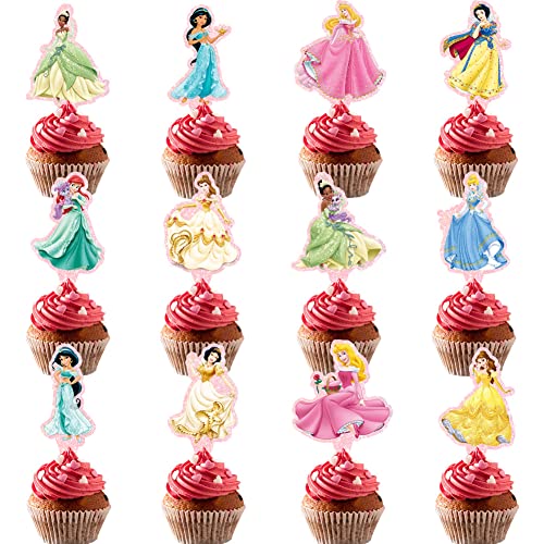 Priinzessin Kuchendekoration, 24 Stück Prinzessin Tortendekoration Geburtstag Party Tortendeko Cupcake Topper Theme Party Kuchendeckel Dekoration Lieferungen für Baby Shower Kinder Geburtstag Dekor Priinzessin Kuchendekoration, 24 Stück Prinzessin Tortendekoration Geburtstag Party Tortendeko Cupcake Topper Theme Party Kuchendeckel Dekoration Lieferungen für Baby Shower Kinder Geburtstag Dekor von FISAPBXC