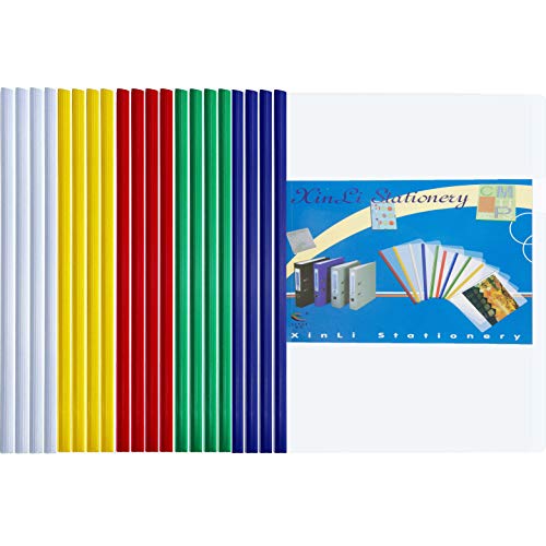Fächermappe 20 Stücke A4 Dokumentenmappe Ordnungsmappe Sliding Bar Binder Transparent Bericht Abdeckungen Ordner für Büro, Zuhause, Schule Dokumente Klassifizierung von FISHSHOP
