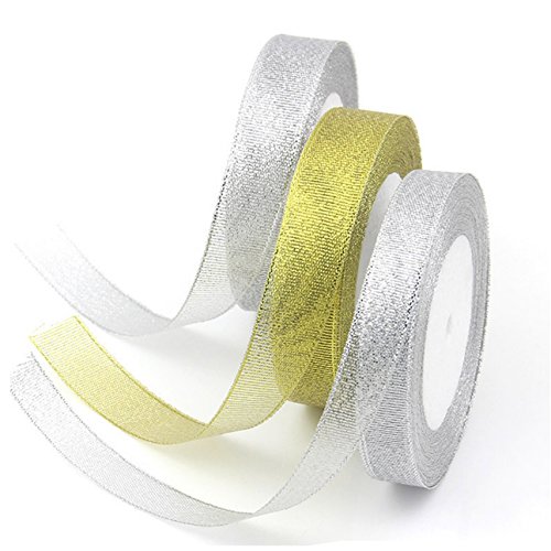 Organzaband, 3 Stück à 25 Meter, glitzernde Bänder, 2 cm breit, für Abschlussfeier, Party, Geschenkverpackung, Dekorationen Organzaband, 3 Stück à 25 Meter, glitzernde Bänder, 2 cm breit, für Abschlussfeier, Party, Geschenkverpackung, Dekorationen von FISHSHOP