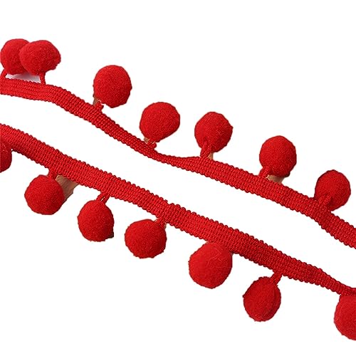 Fransenbesatz mit Zopfperlen, Bommelquaste, geflochtene Hängekugeln, Besatzband for Kleidung, Vorhänge, Nähstoffe, Hochzeiten, dekoriert, 10 Meter(Style 12) von FITIOS