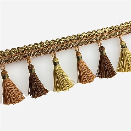 Fransenbesatz mit geflochtenen Perlen, Quaste, geflochtenes Hängebesatzband for Vorhänge, Lampenschirme, Sofas, Kissen, Tische, Hochzeiten, dekoriert, 1 Meter(Orange) von FITIOS