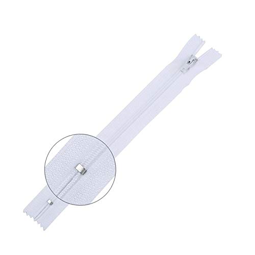 Kunststoff-Reißverschluss, 10 Stück Nylon-Spulenreißverschlüsse, for Schneider, Näharbeiten, Basteln, Nylon-Reißverschlüsse, 3 Zoll - 24 Zoll(White,7.5cm) von FITIOS