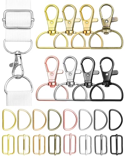 FIVEIZERO 120-teiliges Drehverschluss-Hakenset, inklusive drehbaren Metall-Karabinerhaken, Schiebeschnallen und D-Ringe, Schlüsselanhänger-Verschlüsse, Geldbörsen-Hardware für Taschenherstellung FIVEIZERO 120-teiliges Drehverschluss-Hakenset, inklusive drehbaren Metall-Karabinerhaken, Schiebeschnallen und D-Ringe, Schlüsselanhänger-Verschlüsse, Geldbörsen-Hardware für Taschenherstellung von FIVEIZERO