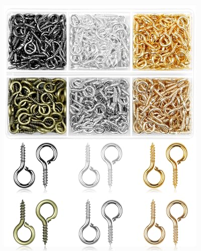 FIVEIZERO 480 Stück kleine Schraubösen für Schmuckherstellung, winzige Ösenhaken in 6 Farben, Mini-Ösenhaken in 3 Größen, kleine Ösenhaken und Schraubösen für Bastelarbeiten, Perlenarbeiten und FIVEIZERO 480 Stück kleine Schraubösen für Schmuckherstellung, winzige Ösenhaken in 6 Farben, Mini-Ösenhaken in 3 Größen, kleine Ösenhaken und Schraubösen für Bastelarbeiten, Perlenarbeiten und von FIVEIZERO