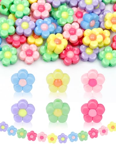 FIVEIZERO Acryl-Blumen-Perlen für Armbänder, einfarbige Perlen mit fünf Blütenblättern, für DIY-Schmuckherstellung, Halsketten und Bastelbedarf, 200 Stück FIVEIZERO Acryl-Blumen-Perlen für Armbänder, einfarbige Perlen mit fünf Blütenblättern, für DIY-Schmuckherstellung, Halsketten und Bastelbedarf, 200 Stück von FIVEIZERO