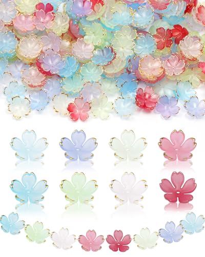 FIVEIZERO Acryl-Kirschblüten-Perlen, 8 Farben, Sakura-Blumen-Perlenkappen für Armbänder, Halsketten und DIY-Schmuckherstellung, 300 Stück FIVEIZERO Acryl-Kirschblüten-Perlen, 8 Farben, Sakura-Blumen-Perlenkappen für Armbänder, Halsketten und DIY-Schmuckherstellung, 300 Stück von FIVEIZERO