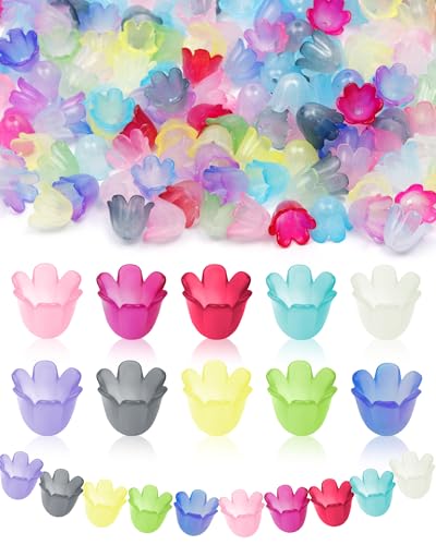 FIVEIZERO Acryl-Lilienglocken-Perlenkappen, 10 Farben, Trompetenperlen, Anhänger für Armbänder, Halsketten und DIY-Schmuckherstellung, 300 Stück FIVEIZERO Acryl-Lilienglocken-Perlenkappen, 10 Farben, Trompetenperlen, Anhänger für Armbänder, Halsketten und DIY-Schmuckherstellung, 300 Stück von FIVEIZERO