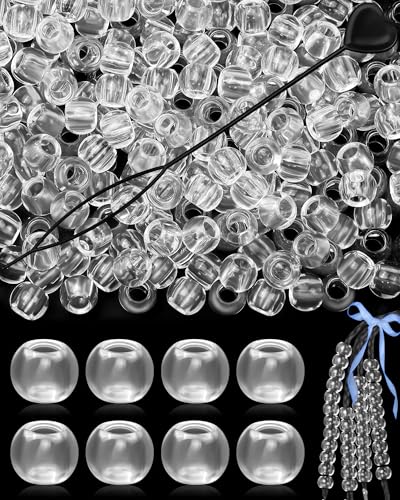 FIVEIZERO Acryl-Ponyperlen mit großem Loch, 10 x 12 mm, Großpackung, transparent, für Armbänder und Heimwerker, 260 Stück FIVEIZERO Acryl-Ponyperlen mit großem Loch, 10 x 12 mm, Großpackung, transparent, für Armbänder und Heimwerker, 260 Stück von FIVEIZERO