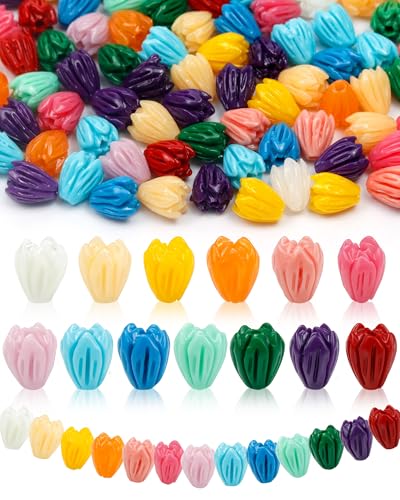 FIVEIZERO Blumenperlen aus Kunstharz, 13 Farben, hawaiianische Krone, Blumen-Anhänger für Armbänder, Halsketten und DIY-Schmuckherstellung, 100 Stück FIVEIZERO Blumenperlen aus Kunstharz, 13 Farben, hawaiianische Krone, Blumen-Anhänger für Armbänder, Halsketten und DIY-Schmuckherstellung, 100 Stück von FIVEIZERO