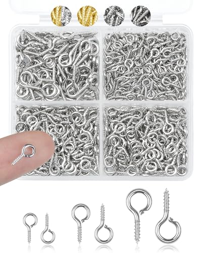 FIVEIZERO Kupfer-Silber-Ösenstifte für Schmuckherstellung und Bastelarbeiten, Mini-Ösenschrauben für Kunstprojekte und Perlenanhänger, winzige Ösenhaken und Schraubenösen zum Basteln (Kupfer-Silber, 3 FIVEIZERO Kupfer-Silber-Ösenstifte für Schmuckherstellung und Bastelarbeiten, Mini-Ösenschrauben für Kunstprojekte und Perlenanhänger, winzige Ösenhaken und Schraubenösen zum Basteln (Kupfer-Silber, 3 von FIVEIZERO