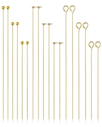 FIVEIZERO Ösennadeln und Flachkopfnadeln für Schmuckherstellung, 900 Stück Metall-Augennadeln, Kopfstifte und Kugelkopfnadeln für DIY-Ohrringe, Halsketten, Armbänder, Anhänger, 3 cm, 4,1 cm, 5,1 cm FIVEIZERO Ösennadeln und Flachkopfnadeln für Schmuckherstellung, 900 Stück Metall-Augennadeln, Kopfstifte und Kugelkopfnadeln für DIY-Ohrringe, Halsketten, Armbänder, Anhänger, 3 cm, 4,1 cm, 5,1 cm von FIVEIZERO