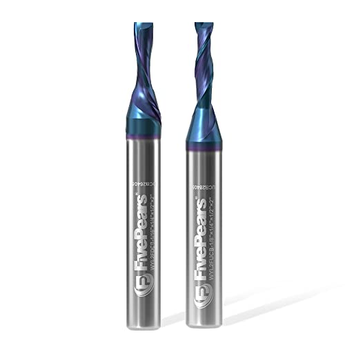 FivePears Up Cut and Down Cut Spiralfräser Bit 1/4 Zoll Schaft Set mit Extreme Life Coated, 1/8 Zoll Schnittdurchmesser, 1/2 Zoll Schnittlänge, CNC-Hartmetall-Schaftfräser für Holzschnitzerei, Gravur FivePears Up Cut and Down Cut Spiralfräser Bit 1/4 Zoll Schaft Set mit Extreme Life Coated, 1/8 Zoll Schnittdurchmesser, 1/2 Zoll Schnittlänge, CNC-Hartmetall-Schaftfräser für Holzschnitzerei, Gravur von FIVEPEARS