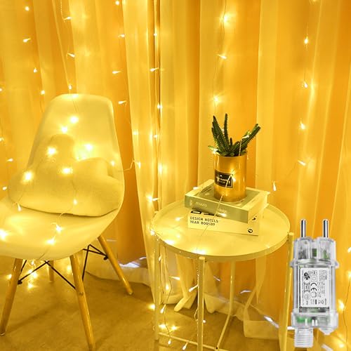 FIVMEN Lichtervorhang Innen 3x3 m 300 LED Lichterkette Strom mit Stecker 8 Modi Lichterkette Vorhang Weihnachtsdeko Lichterdeko für Fenster Schlafzimmer Wand, Warmweiß FIVMEN Lichtervorhang Innen 3x3 m 300 LED Lichterkette Strom mit Stecker 8 Modi Lichterkette Vorhang Weihnachtsdeko Lichterdeko für Fenster Schlafzimmer Wand, Warmweiß von FIVMEN