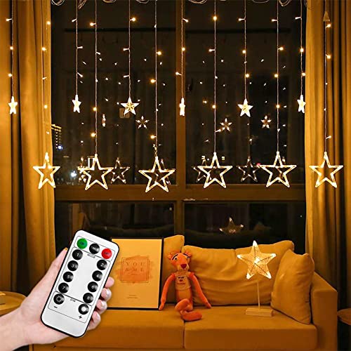 FIVMEN Sterne Lichterkette mit USB und Stecker 3 M Länge 138 LED Lichterketten Lichtervorhang Stern mit Fernbedienung 8 Modi für Party Weihnachten Hochzeit Geburtstag, Warmweiß FIVMEN Sterne Lichterkette mit USB und Stecker 3 M Länge 138 LED Lichterketten Lichtervorhang Stern mit Fernbedienung 8 Modi für Party Weihnachten Hochzeit Geburtstag, Warmweiß von FIVMEN