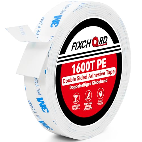 FIXCHORD 3M 1600T PE Doppelseitiges Klebeband Extra Stark, Doppelklebeband, Montageklebeband, Wasserdichtes Starkes Klebeband für Innen- und, Befestigung von Gegenständen, Bildern 3m*20mm FIXCHORD 3M 1600T PE Doppelseitiges Klebeband Extra Stark, Doppelklebeband, Montageklebeband, Wasserdichtes Starkes Klebeband für Innen- und, Befestigung von Gegenständen, Bildern 3m*20mm von FIXCHORD