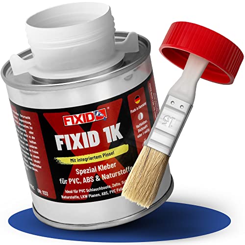 FIXID 1K Schlauchboot Reparatur Kleber extra stark 250ml mit Pinsel - Flüssiger PVC Kleber zum Flicken und Kleben von Luftmatratze Pool Boot Sup Board - Reparaturkleber selbstklebend wasserdicht von FIXID