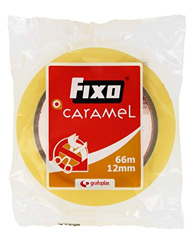 FIXO Fixo Caramel 75005100 Klebeband, transparent, 66 x 12 mm, hohe Widerstandsfähigkeit, leicht zu schneiden von Fixo