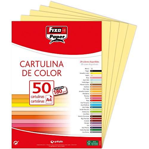 Fixo 11110363 – Packung mit 50 Karten, A4, gelb Parchi von Fixo