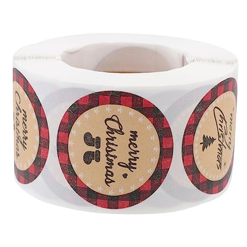 FIXOSHEE 1 Rolle Weihnachtliche Selbstklebende Aufkleber Geschenkverpackung Siegel Etiketten aus Umweltfreundlichem Kraftpapier für Briefumschläge und Geschenktüten für FIXOSHEE 1 Rolle Weihnachtliche Selbstklebende Aufkleber Geschenkverpackung Siegel Etiketten aus Umweltfreundlichem Kraftpapier für Briefumschläge und Geschenktüten für von FIXOSHEE