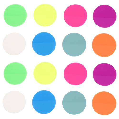 FIXOSHEE 1 Satz Runde Selbstklebende Notizaufkleber Farben Fluoreszierende Memo Sticker für Büro Schule und Zuhause Wiederverwendbar Markieren von Informationen Transparent und Haftend von FIXOSHEE