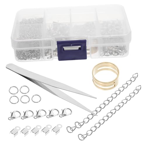 FIXOSHEE 1 Schachtel DIY Schmuckverlängerungskette mit Lobster Clips und Crimp Enden Fach Box für Armband und Halskettenzubehör für Schmuckherstellung von FIXOSHEE