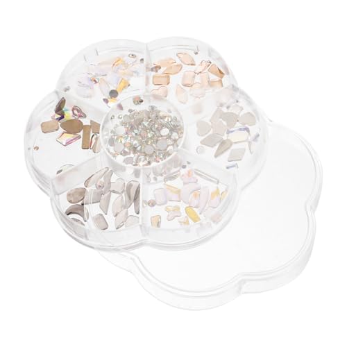 FIXOSHEE 1 Schachtel Irreguläre Nail Charms mit schimmerndem Glanz Fach Gemischt Strahlende Nageldekorationen für Frauen Funkelnde Strasssteine Nagelschmuck für Kreative Nail Art Designs von FIXOSHEE