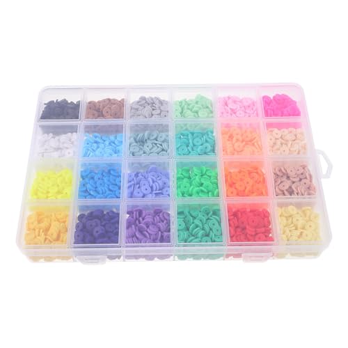 FIXOSHEE 1 Schachtel Polymer Clay Perlen Farben Bunte DIY Schmuckperlen für Armbänder Bastelbedarf Handgefertigte Spacer Perlen für Kreative Schmuckherstellung und Geschenkideen von FIXOSHEE