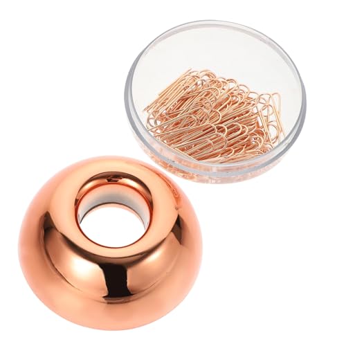 FIXOSHEE 1 Schachtel Roségold Büroklammern in Eleganter Box Starke Klemmkraft Kleine Büroklammern für Dokumente Notizen und Fotos Vielseitige für Bürobedarf und Lesezeichen von FIXOSHEE