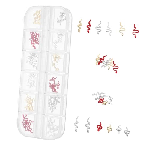 FIXOSHEE 1 Schachtel Snake Nail Charms Rote Schlange Form Nail Art Schmuck Metall für Damen DIY Maniküre Langebig und Auffällig FIXOSHEE 1 Schachtel Snake Nail Charms Rote Schlange Form Nail Art Schmuck Metall für Damen DIY Maniküre Langebig und Auffällig von FIXOSHEE