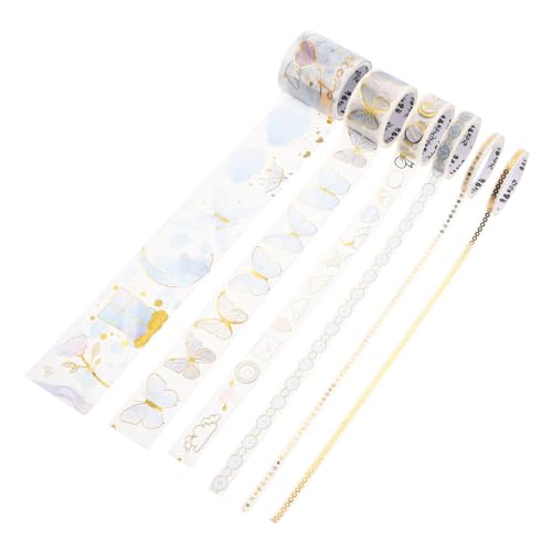 FIXOSHEE 1 Schachtel Washi Tape Dekoratives Klebeband mit Goldfolie Scrapbook DIY Bastelband Dünnes Buntes Masking Tape für Sticker Planer Geschenkverpackung und Kreative Handarbeiten von FIXOSHEE